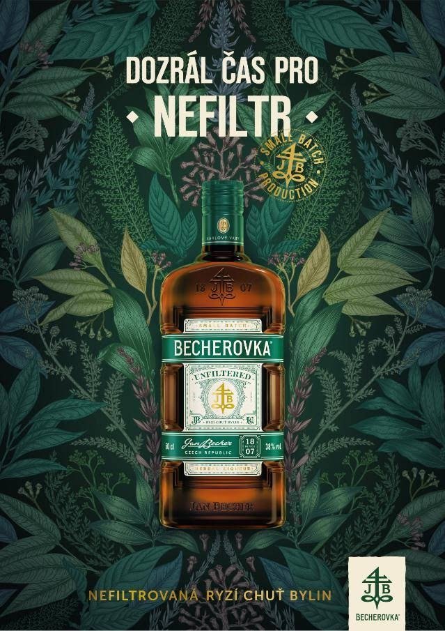 Společnost Jan Becher Pernod Ricard uvádí na trh nový likér Nefiltrovaná Becherovka