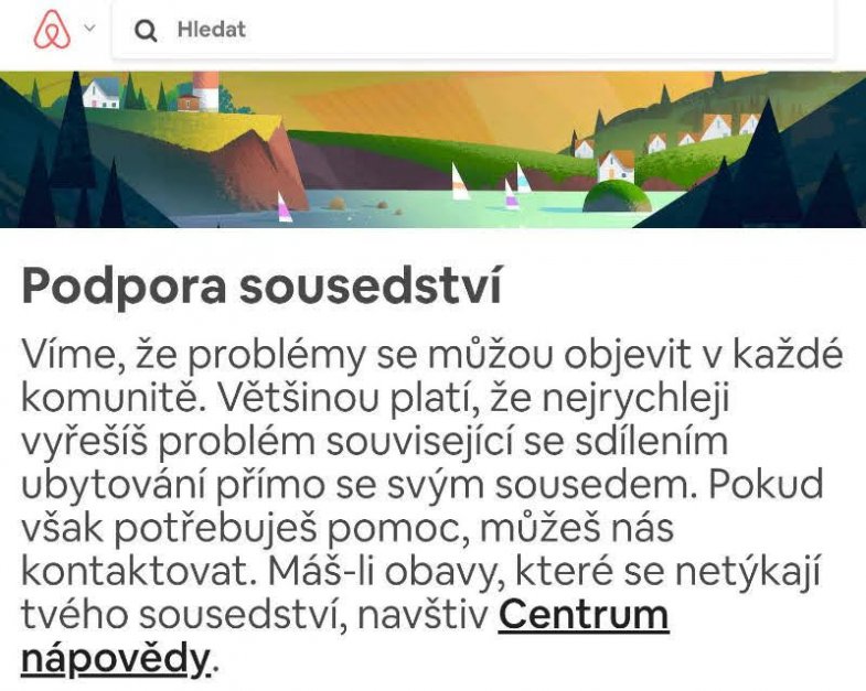 Airbnb zavádí linku pro sousedy